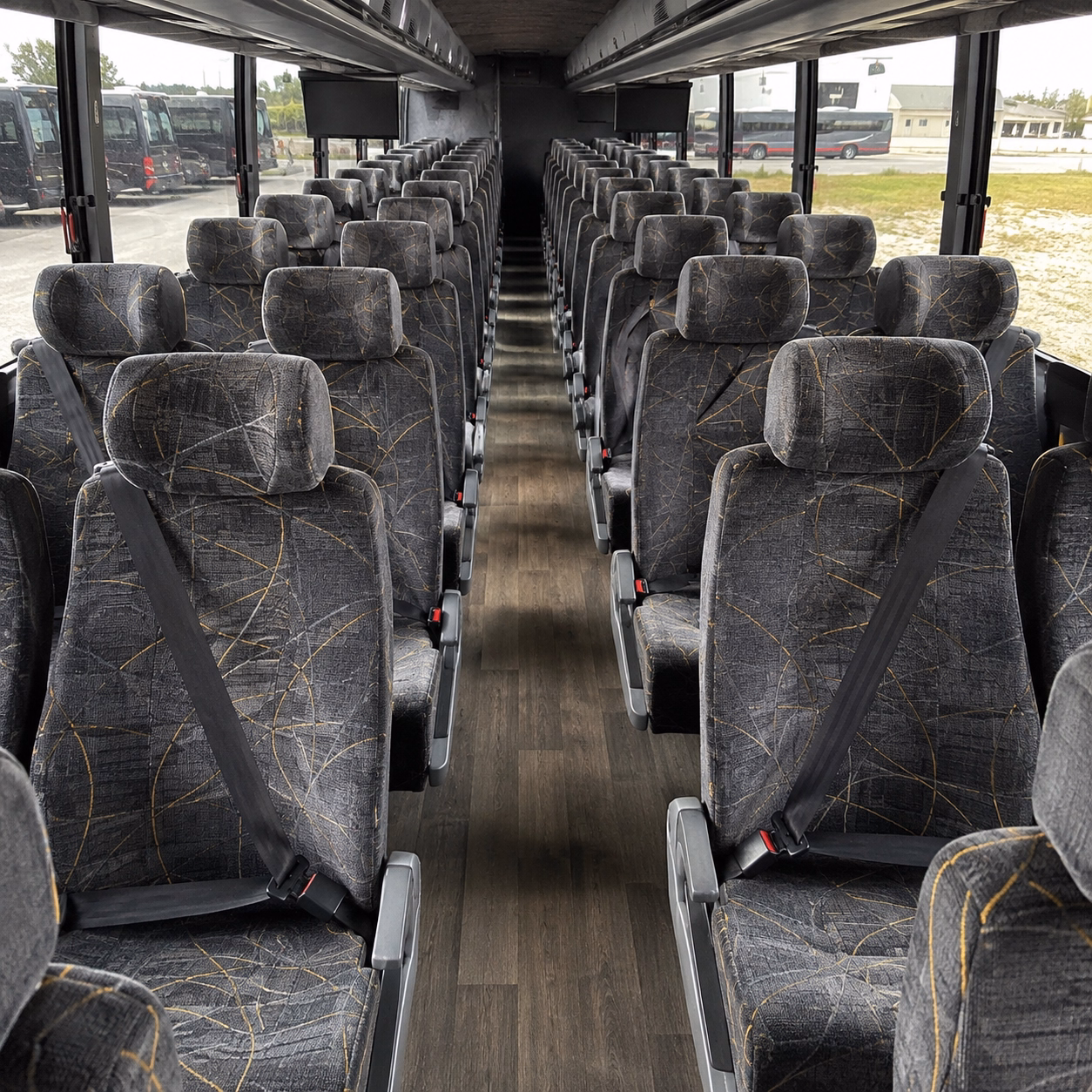 56 passenger charter bus inside