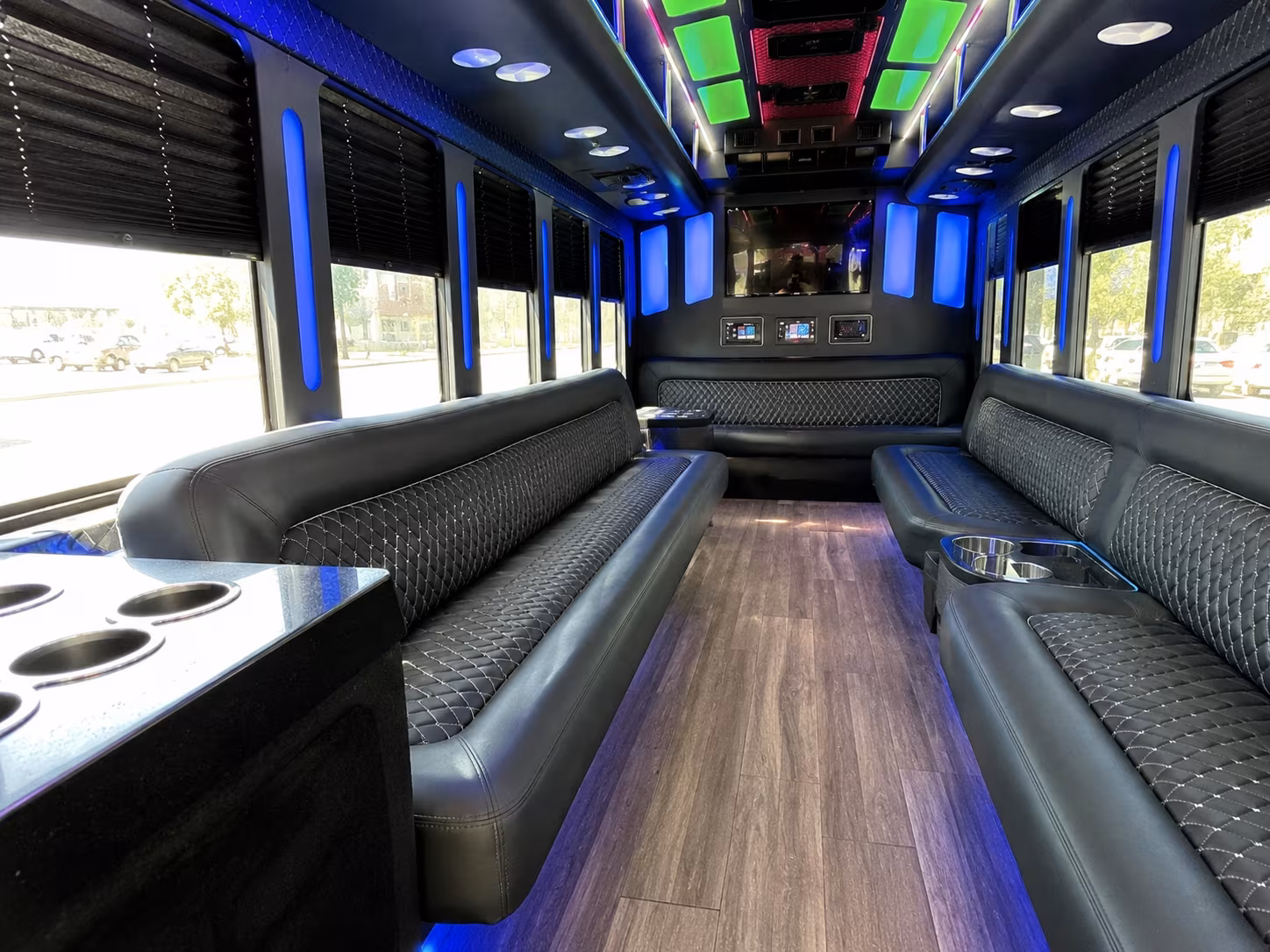 midland 15 passenger party bus inside