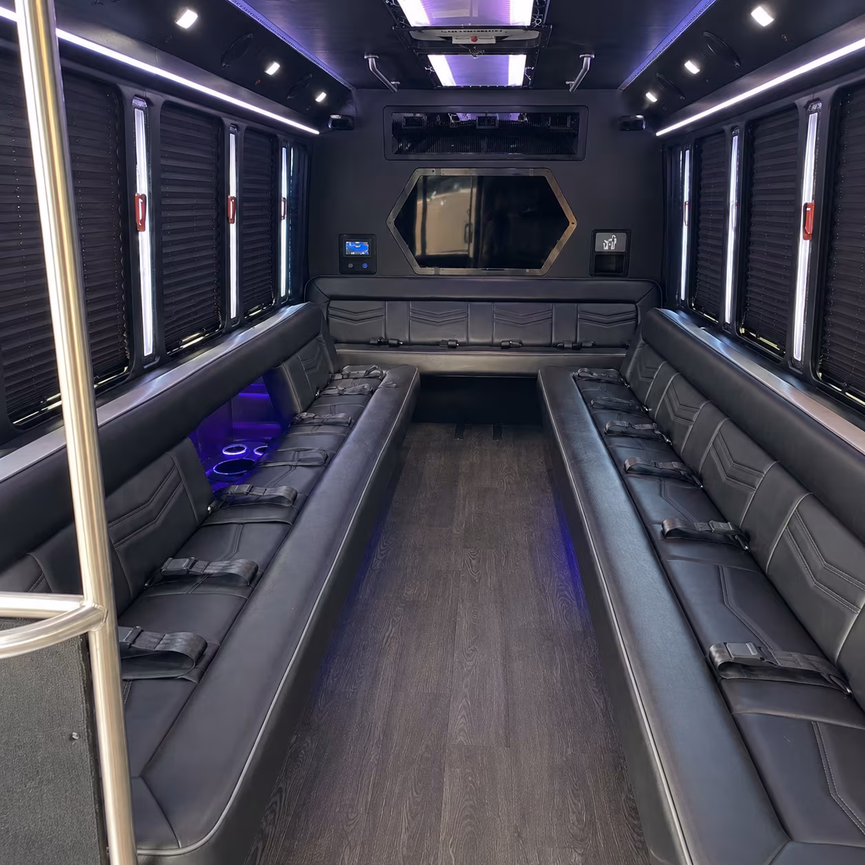 midland 18 passenger party bus interior