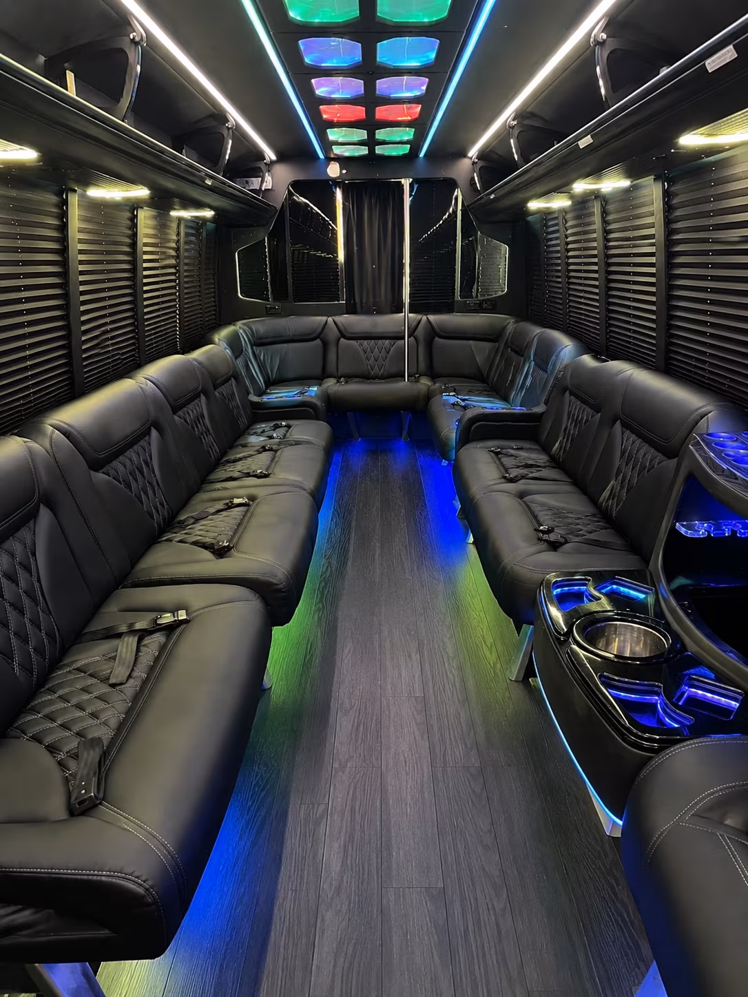 midland 20 passenger party bus interior