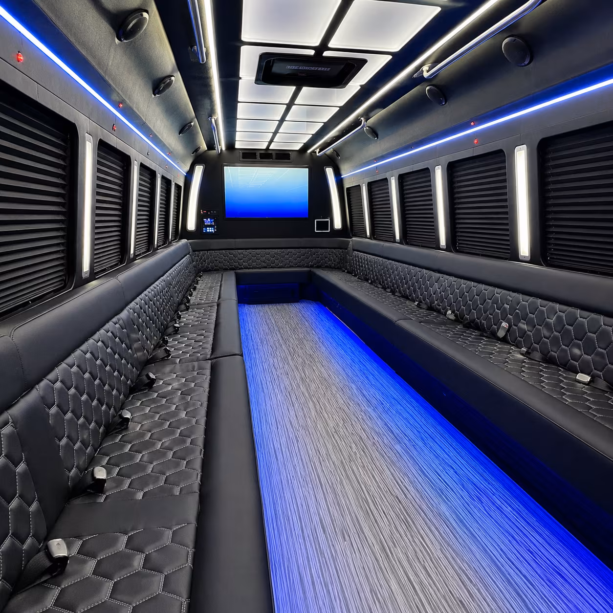 midland 50 passenger party bus inside